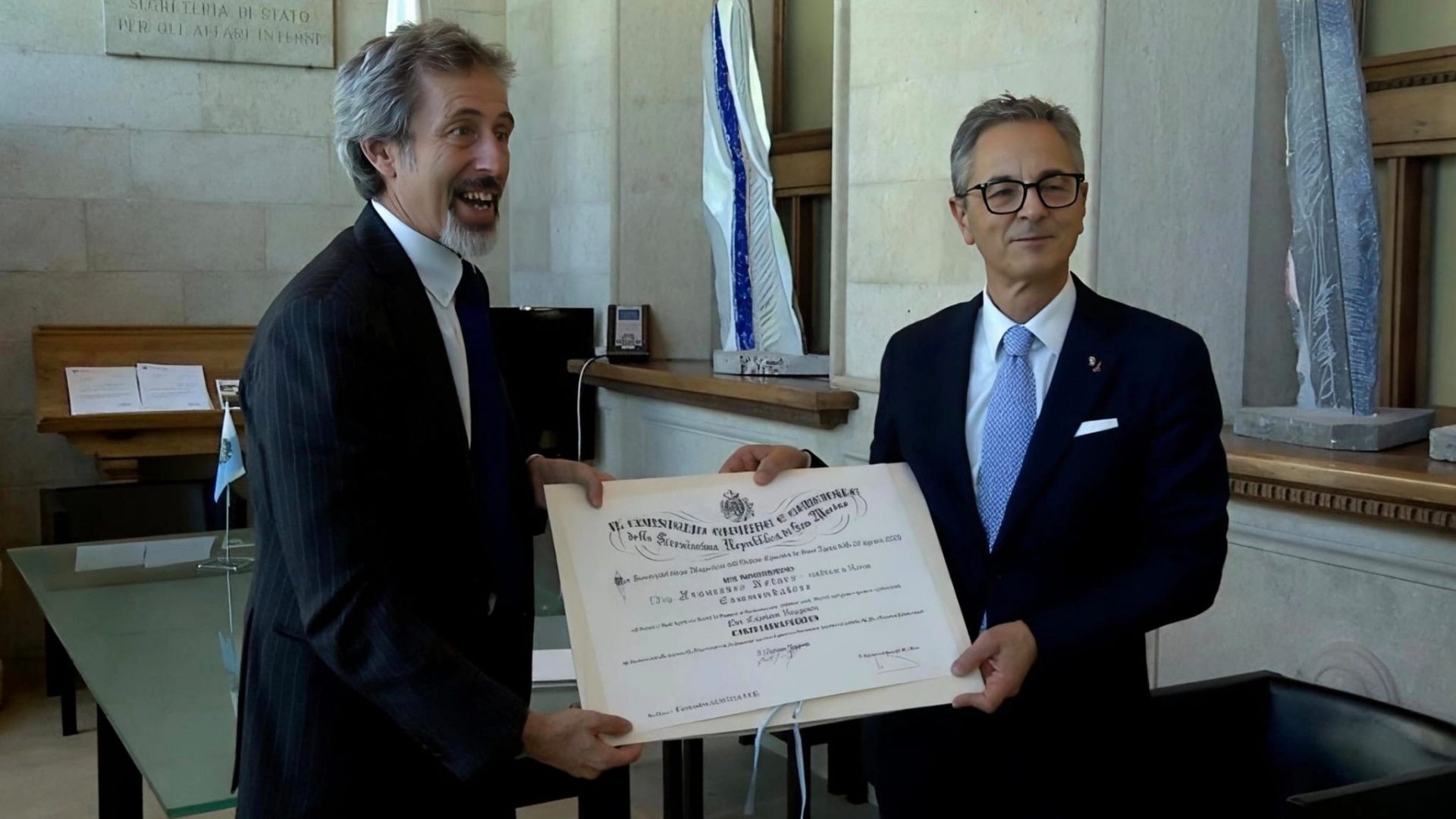 Conferimento onorificenza di Commendatore dell’Ordine Equestre di Sant'Agata, all'Ingegner Francesco Notaro, Direttore Centrale per la Formazione del Corpo Nazionale dei Vigili del Fuoco